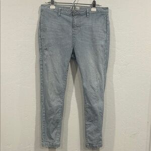 Nili Lotan Tel Aviv Pants Striped Railroad Stretch Narrow Leg Distress